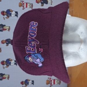 Vintage Disney's Eeyore embroidered character leather pulltab violet purple hat
